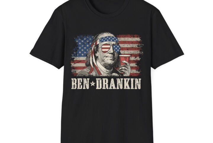 Ben Drankin Beer 4th of July Vintage Flag Funny T-Shirt